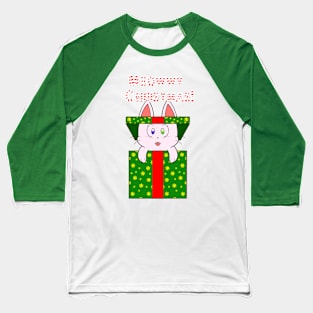 Christmas Cat Baseball T-Shirt